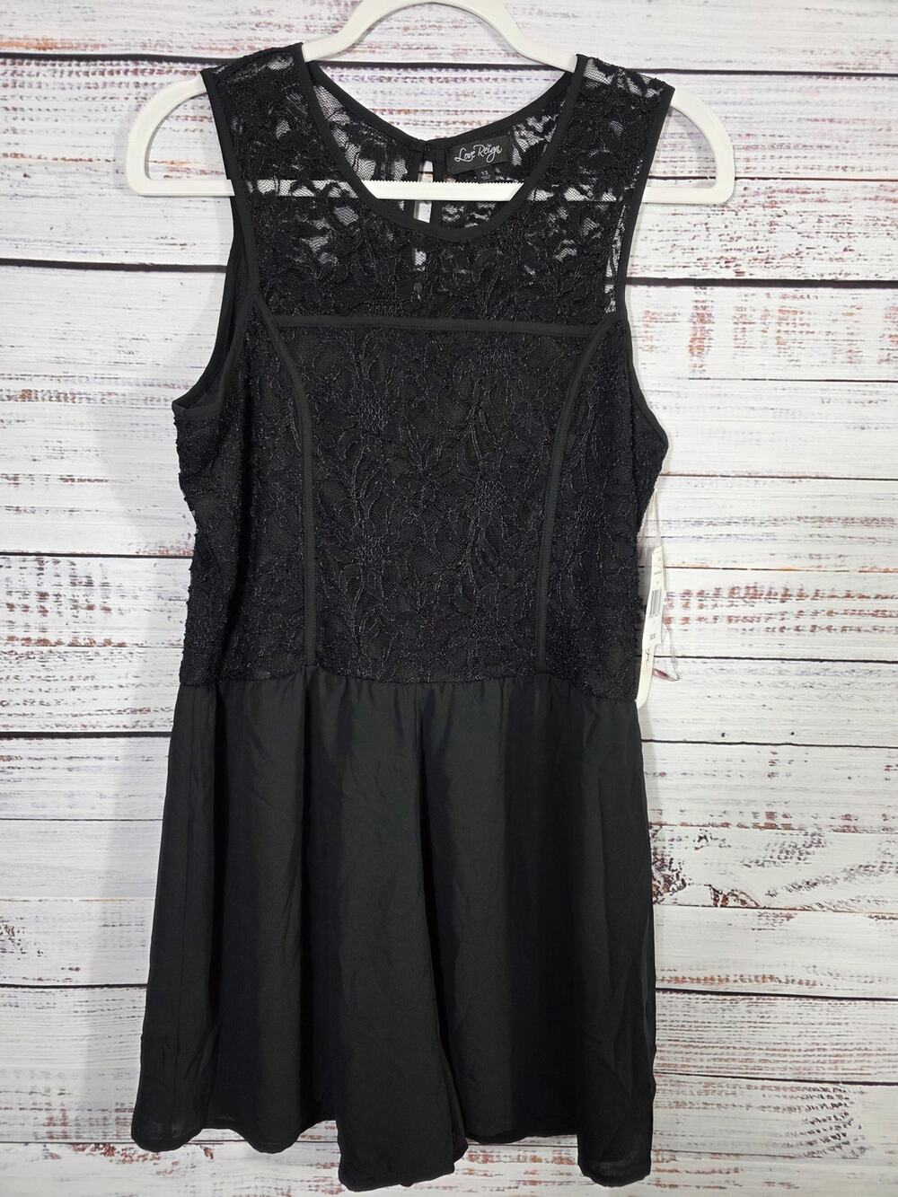 Love Reign Juniors 13 Black Lace Bodice Sleeveless Cocktail Dress NWT